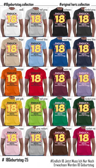 Endlich 18 jetzt nur noch Erwachsen werden - 18 Geburtstag Shirt Mädch –  myShirtStore
